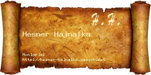 Hesner Hajnalka névjegykártya